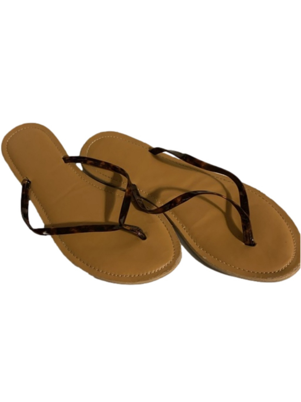 🔒 10 items for $20 - Tortoise shell look women's size 10.5 flip flops sandals